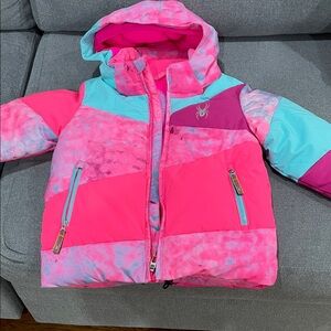 Spyder Girls' Pink and Aqua Winter Jacket
